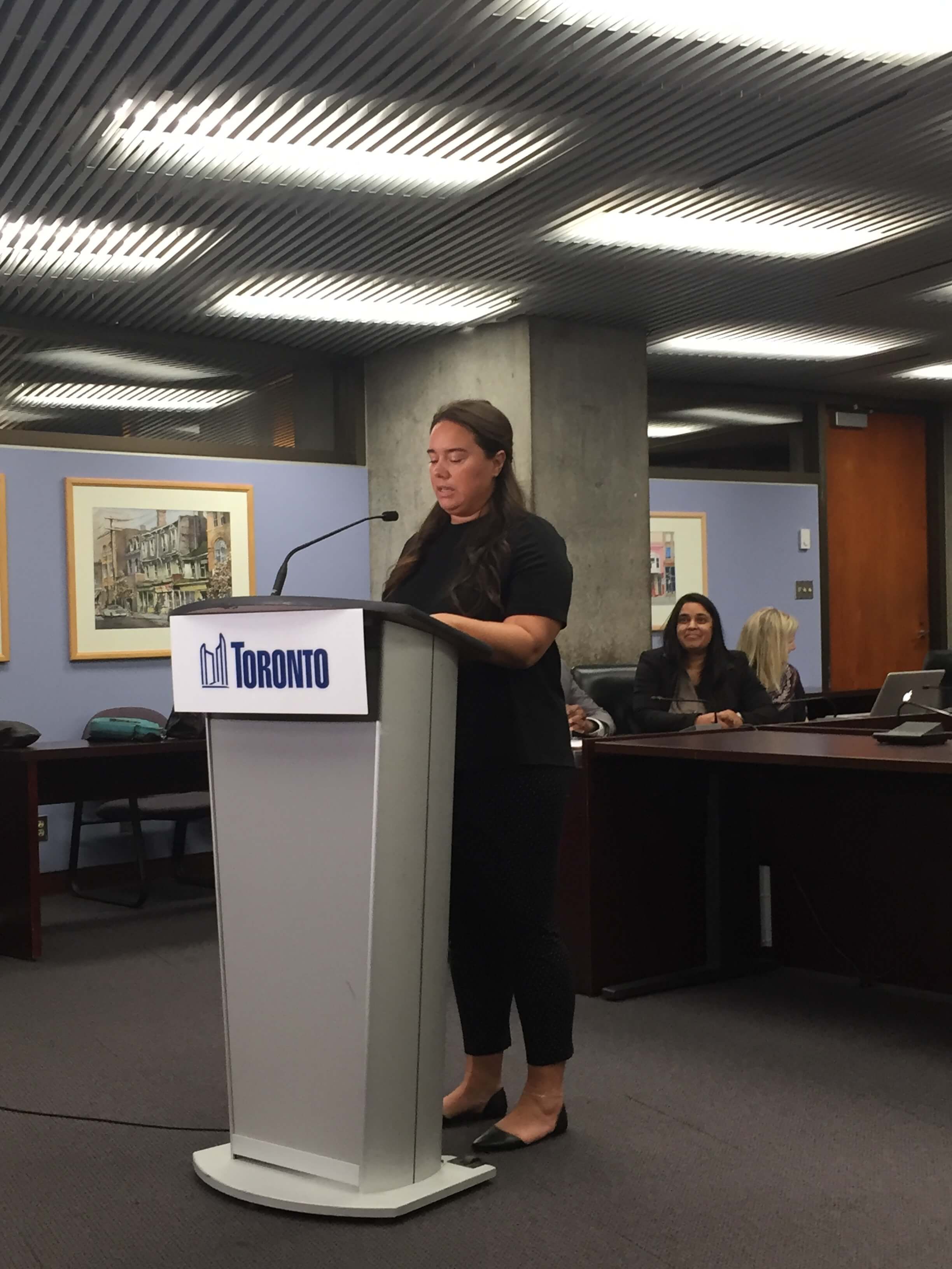 Amadeusz participates in a press conference regarding gun violence in the City of Toronto in 2018